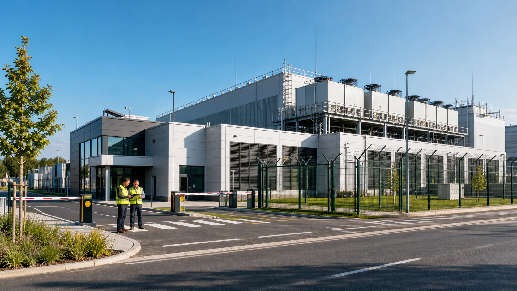 Auditor kontroluje serverové racky ve světlém datovém sále